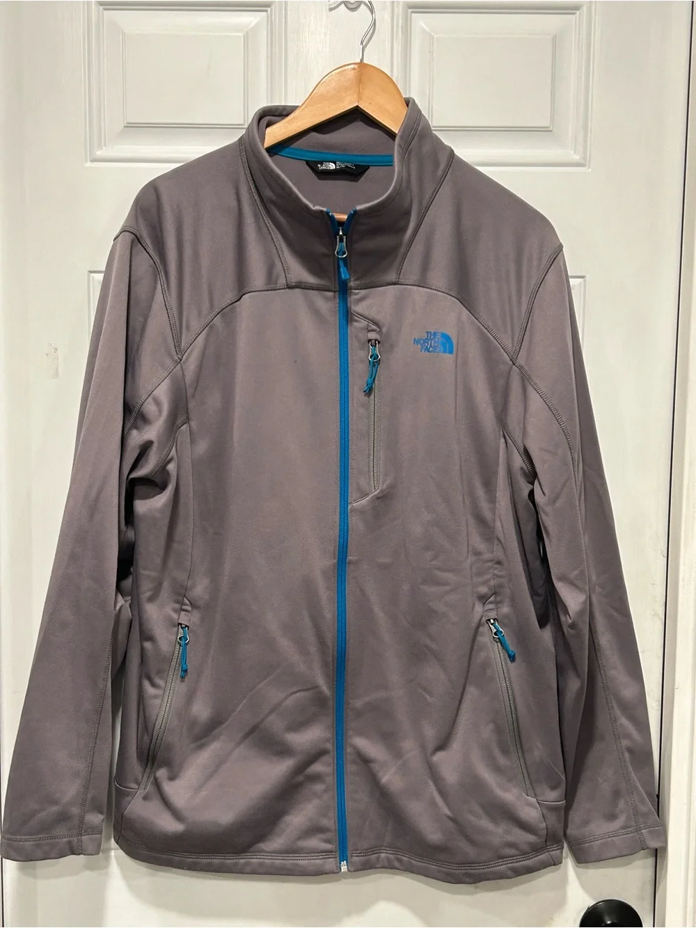 The North Face Men’s XL Apex Bionic Softshell Jacket Gray Blue Full Zip Outdoor